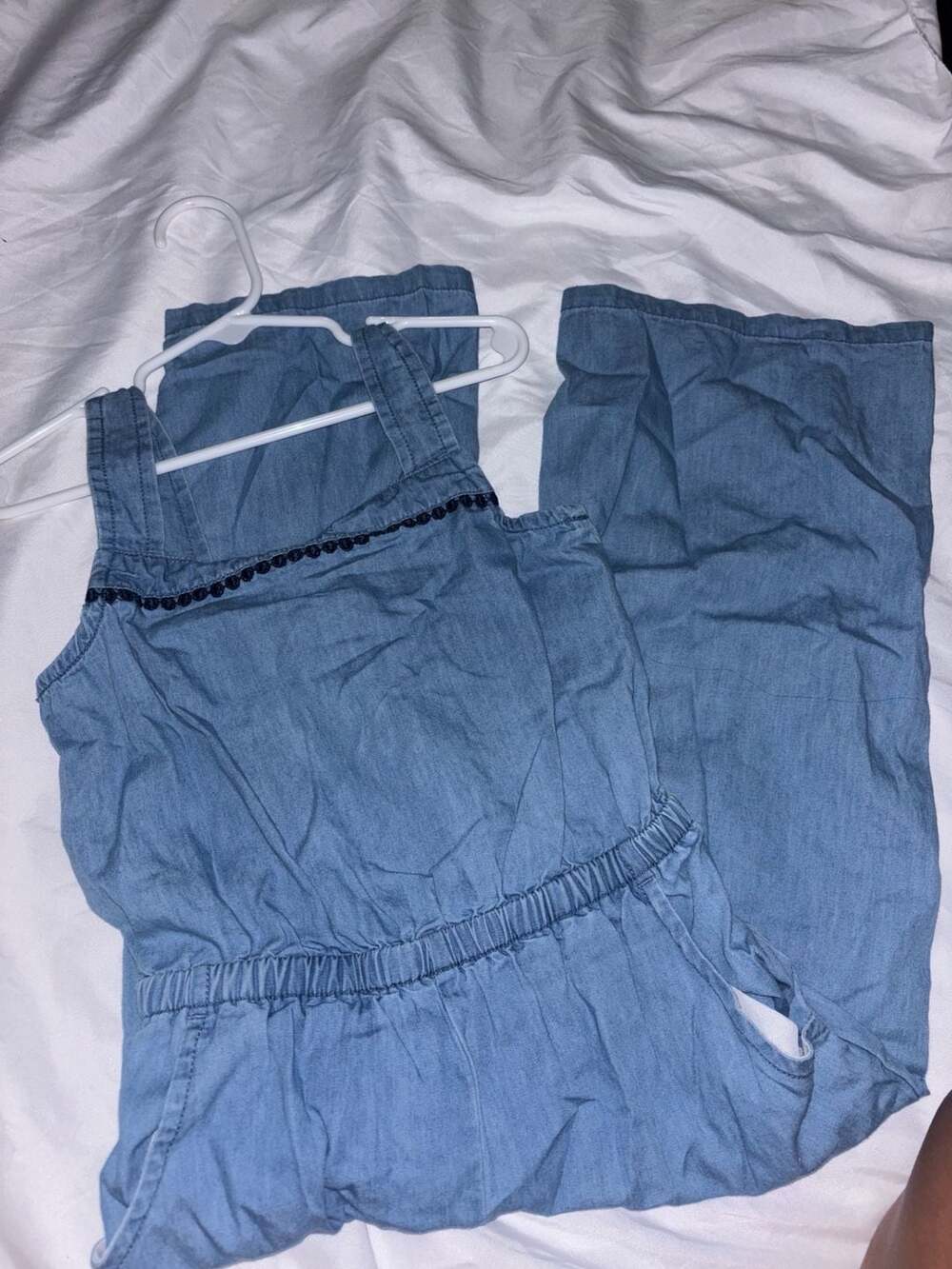 Cat & Jack Chambray Jumpsuit Size 5 (6/6X) Blue Denim